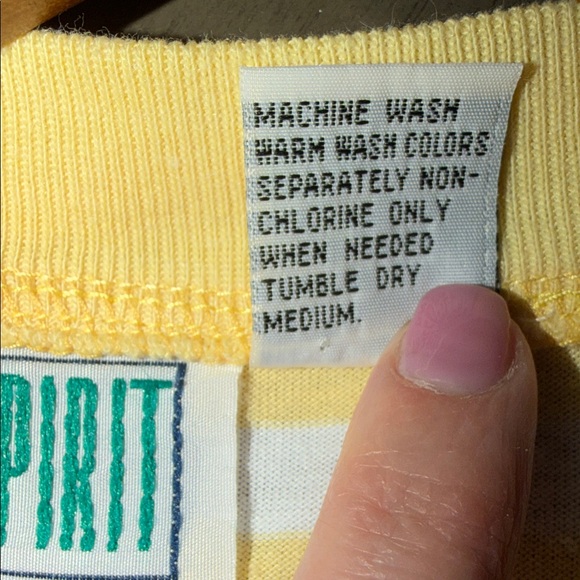 Vintage Spirit Yellow and White Cotton Y2K Striped Short Sleeve Tee - Picture 6 of 6